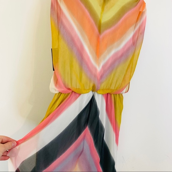 Vince Camuto Multi Color Chevron Sleeveless Maxi Dress NWT $148 - Picture 10 of 12